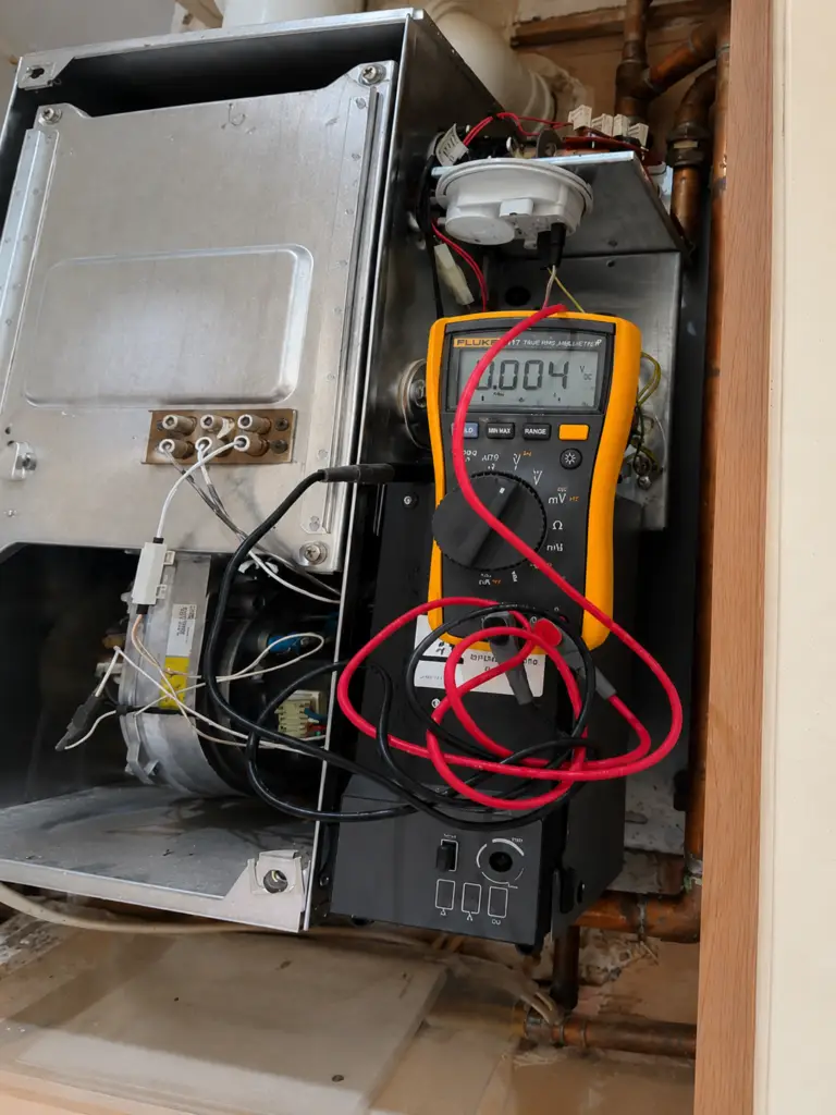 Electrical safety check on the Main boiler while at the boiler service